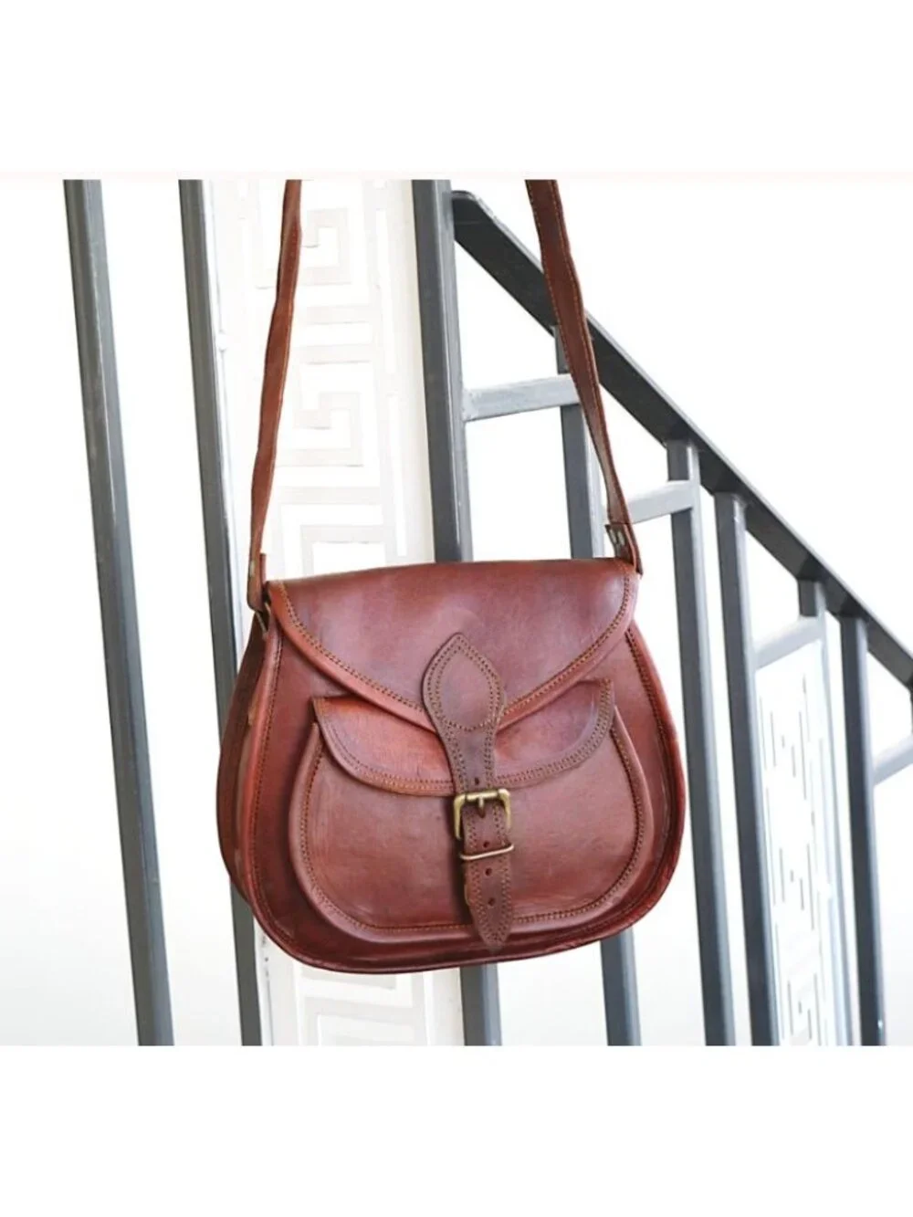 Satchel & Fable Leather Purse Gypsy Crossbody Satchel Shoulder Tote Travel Bag